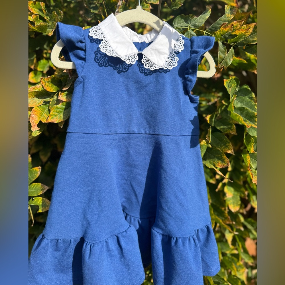Janie and Jack Scalloped Collar Ponte Dress